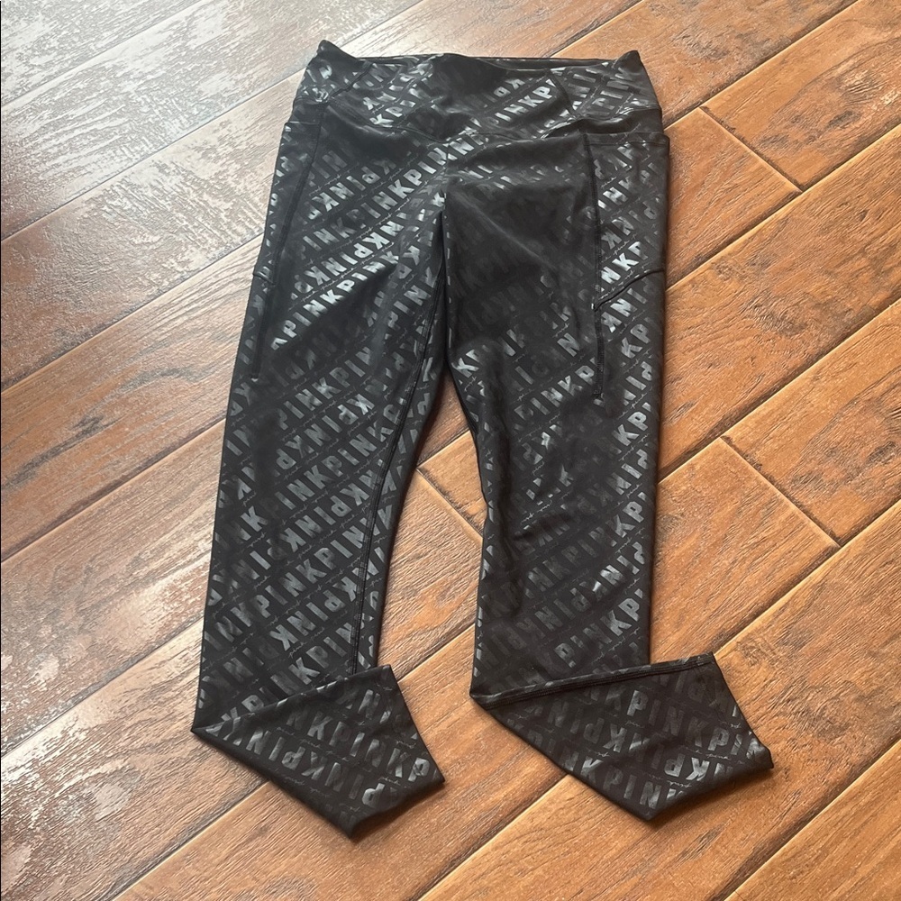 PINK Victoria's Secret Black Logo Leggings